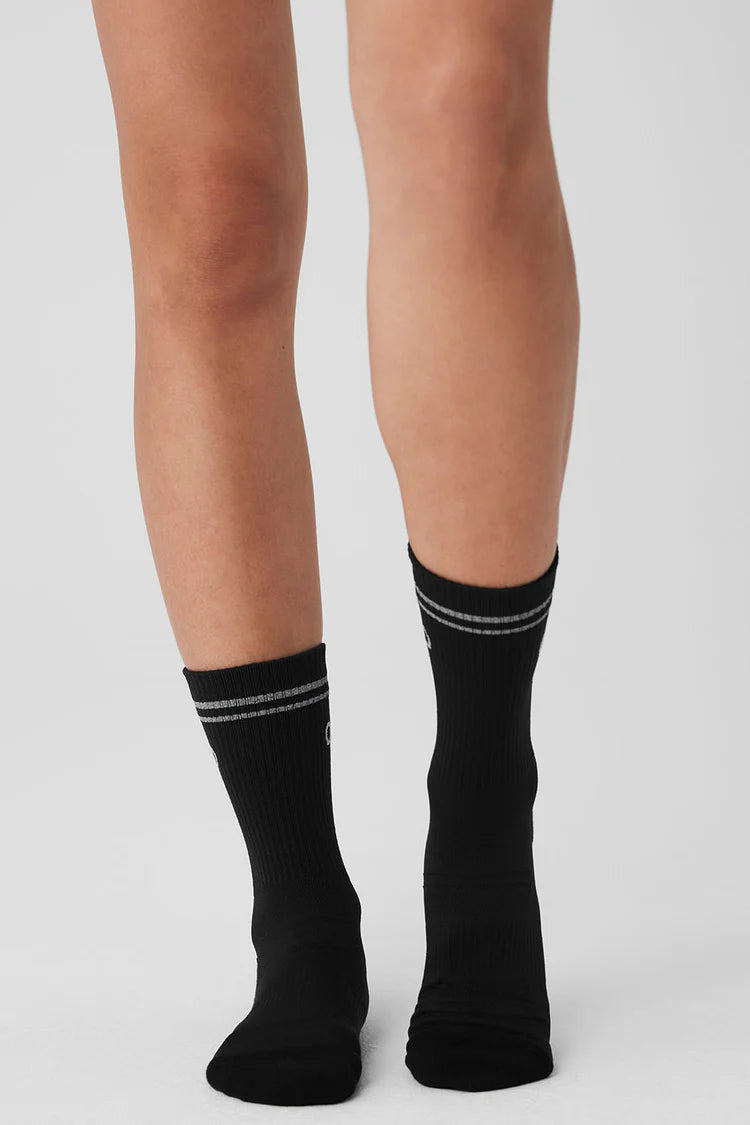 UNISEX HALF-CREW PERFORMANCE SOCK - BLACK